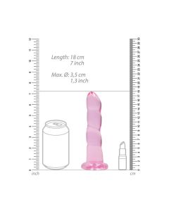 Shots RealRock Clear Non Realistic Dildo - Pink