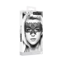 Shots Ouch Black & White Lace Eye Mask